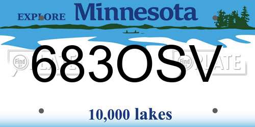 683OSV Minnesota License Plate