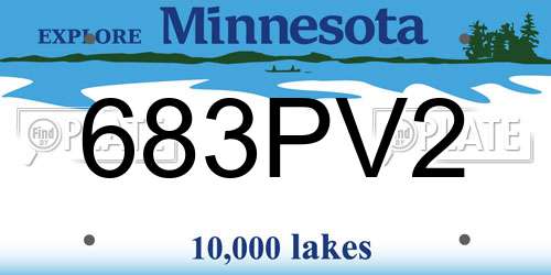 683PV2 Minnesota License Plate
