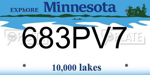 683PV7 Minnesota License Plate