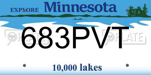 683PVT Minnesota License Plate