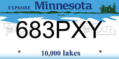 683PXY Minnesota License Plate
