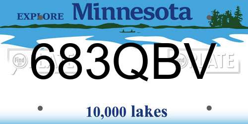 683QBV Minnesota License Plate
