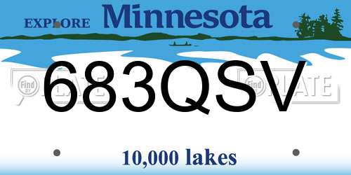 683QSV Minnesota License Plate