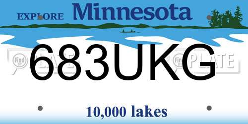 683UKG Minnesota License Plate