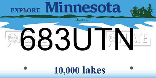 683UTN Minnesota License Plate