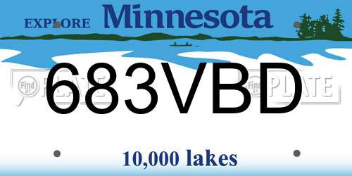 683VBD Minnesota License Plate