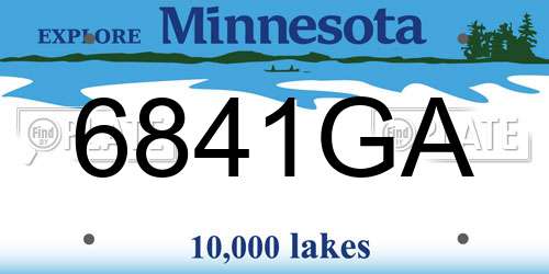 6841GA Minnesota License Plate