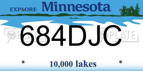684DJC Minnesota License Plate
