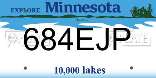 684EJP Minnesota License Plate