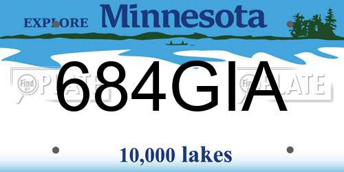 684GIA Minnesota License Plate