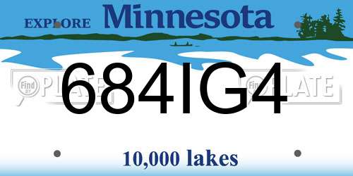 684IG4 Minnesota License Plate