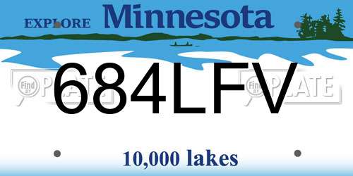 684LFV Minnesota License Plate