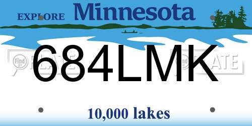 684LMK Minnesota License Plate