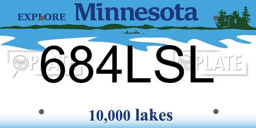 684LSL Minnesota License Plate