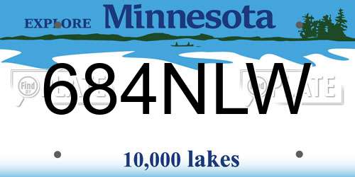 684NLW Minnesota License Plate