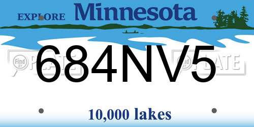 684NV5 Minnesota License Plate