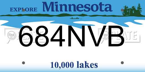 684NVB Minnesota License Plate