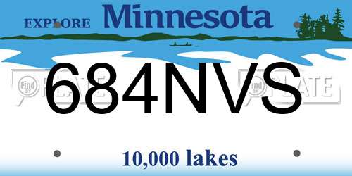 684NVS Minnesota License Plate