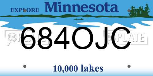 684OJC Minnesota License Plate