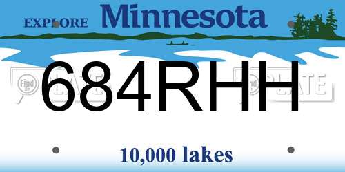 684RHH Minnesota License Plate