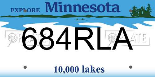 684RLA Minnesota License Plate