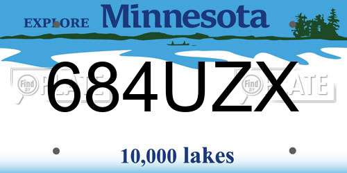 684UZX Minnesota License Plate