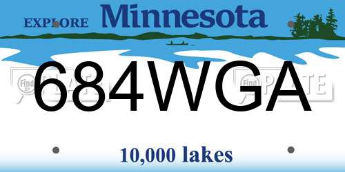 684WGA Minnesota License Plate