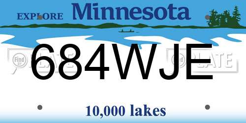684WJE Minnesota License Plate