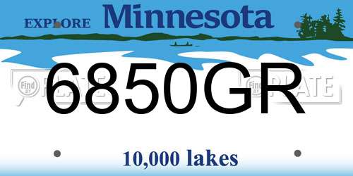6850GR Minnesota License Plate