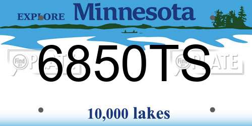 6850TS Minnesota License Plate