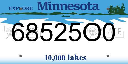 68525O0 Minnesota License Plate