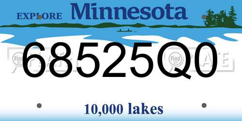 68525Q0 Minnesota License Plate