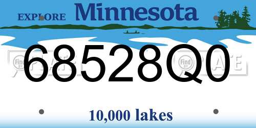 68528Q0 Minnesota License Plate