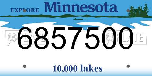 6857500 Minnesota License Plate