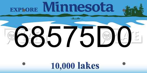 68575D0 Minnesota License Plate