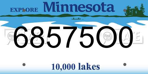68575O0 Minnesota License Plate