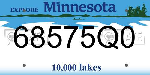 68575Q0 Minnesota License Plate