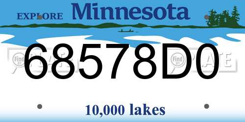 68578D0 Minnesota License Plate