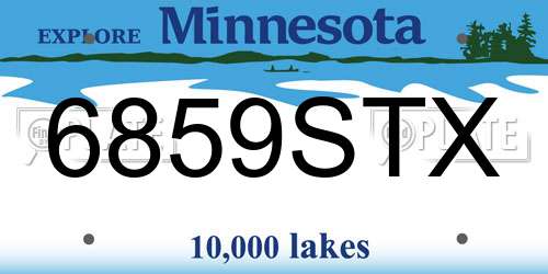 6859STX Minnesota License Plate