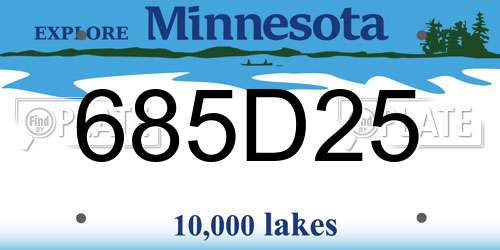 685D25 Minnesota License Plate
