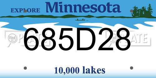 685D28 Minnesota License Plate