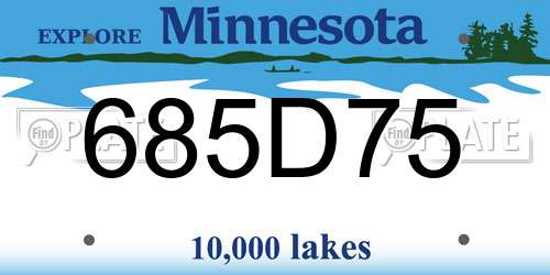 685D75 Minnesota License Plate