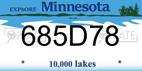 685D78 Minnesota License Plate