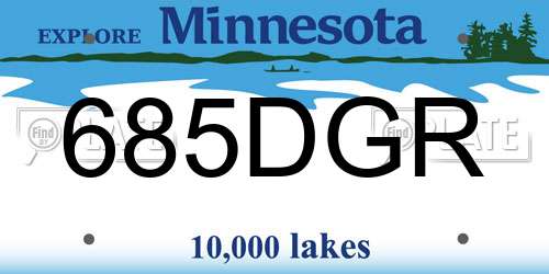 685DGR Minnesota License Plate