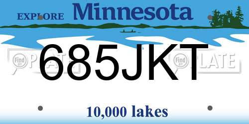 685JKT Minnesota License Plate