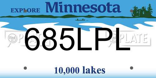 685LPL Minnesota License Plate