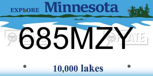 685MZY Minnesota License Plate