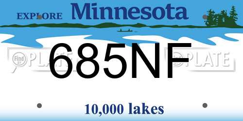 685NF Minnesota License Plate
