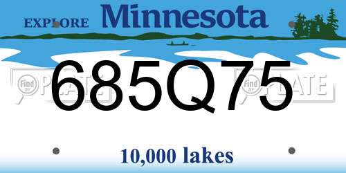 685Q75 Minnesota License Plate