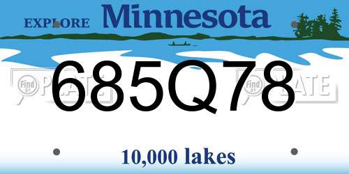 685Q78 Minnesota License Plate
